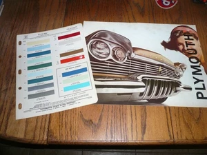 1960 Plymouth Sales Brochure with Ditzler Paint Samples - Vintage - Foto 1 di 6