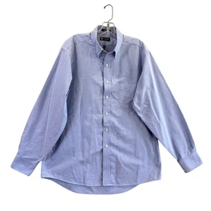Chaps Mens Large Blue Oxford Long Sleeve Button Up Dress Shirt - Picture 1 of 6