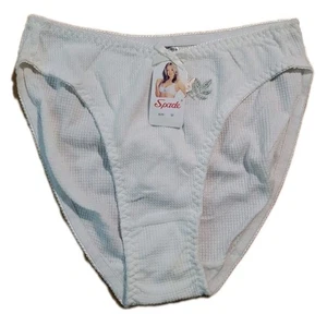 Vintage Hi Cut Bikini Panties Spade Size Medium White w Pink Rose Embroidery - Picture 1 of 7