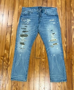 Polo Ralph Lauren Herren Jeans 33x30 Varick Slim Straight CAMO PATCH - Bild 1 von 5