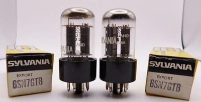 2x SYLVANIA 6SN7GTB Export Röhren NEU OVP / New old stock in box tubes white lab - Bild 1 von 4