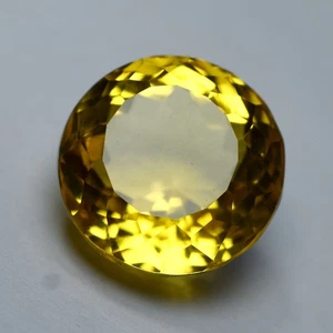15.70 Carat Round Cut CERTIFIED Loose Gemstone Natural Yellow Ceylon Sapphire - Picture 1 of 7