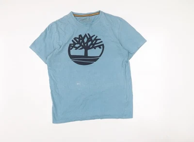 Timberland Men's Blue Cotton Graphic Print T-Shirt Size S - Image 1 of 4