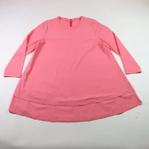 Camisa Top IC by Connie K Mujer S Rosa Elastizada Nylon Manga Larga Túnica Lagenlook - Imagen 1 de 9