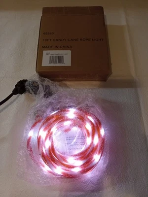 Luces LED de cuerda de bastón de caramelo de 18 pies - Luces navideñas - 8 funciones de luz Foto 1 de 4