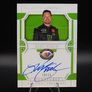 2023 National Treasures Diamond Anniversary Signatures Silver Kurt Busch /15 - Picture 1 of 2
