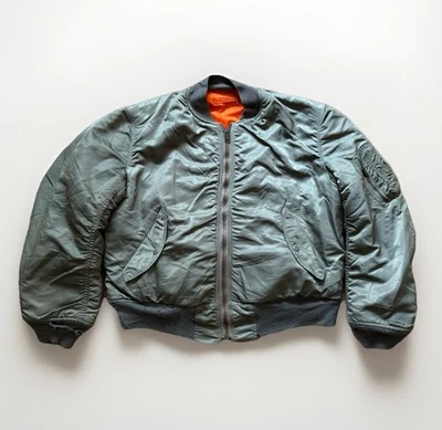 Vintage 70s Alpha Industries MA-1 Flyer USAF MIL-J-8279E Reversible Jacket Sz M - Image 1 of 4