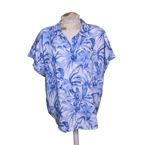Tommy Bahama Linen tropical Floral Button Down Shirt Top Women's Size XL - Picture 1 of 6