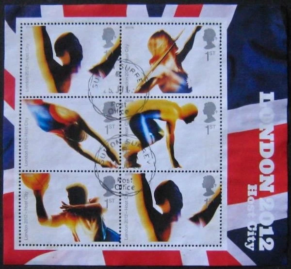 Minihoja de la candidatura olímpica QEII 2005, CD finos usados. Sg.MS2554. Foto 1 de 1