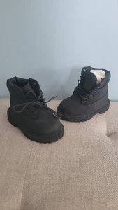 TIMBERLAND TODDLER PREM 6 INCH BOOT BLACK NUBUCK SIZE 4 NWOB - Picture 1 of 8