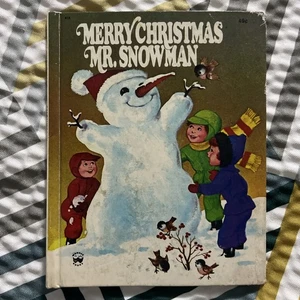 Merry Christmas Mr. Snowman 1974 Vintage Kids Book Wonder Books - Imagen 1 de 6