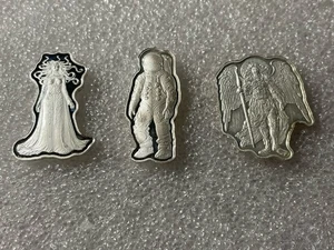 3 Pan Silver Company 5 grammi .999 figure argento fine - Medusa, astronauta, angelo - Foto 1 di 8