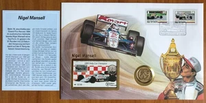 Carta Numismática Nigel Mansell 2 libras + tarjeta telefónica - Imagen 1 de 2
