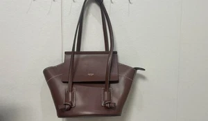 Oroton Brown Leather Shoulder Bag - Picture 1 of 4