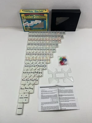 Jumbo Sized Color-Coded Double 12 Number Dominoes Chicken Foot Mexican Train - Image 1 of 4