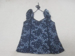 Maurices Shirt Damen klein marineblau Blumen Neckholder Spitzenbesatz Tanktop Freizeit - Bild 1 von 8