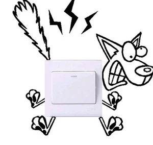 Electricuted  funny dog light switch decal home decor - Picture 1 of 1