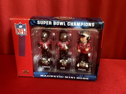 Tampa Bay Buccaneers Super Bowl XXXVII Mini Bobbleheads NIB Forever Collectible Cover