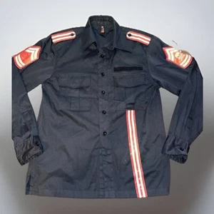 💥Mens RAW BLUE Army Military Patchwork Long-sleeve Button Down (medium) NWOT - Picture 1 of 9