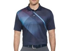 Ben Hogan Performance Men’s Navy Geo Print Short Sleeve Golf Polo T-Shirts: M-XL