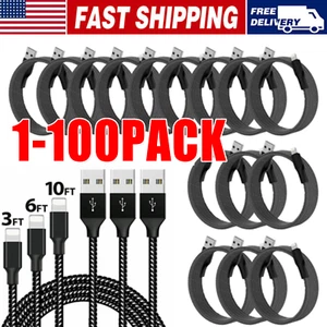 Fast Charger Cable Heavy Duty For iPhone 13 12 11 X XR 8 Charging Cord wholesale - Picture 1 of 10