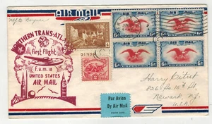 1939 TRANS ATLANTIC FIRST FLIGHT NY TO FOYNES IRELAND & C23 CENTER LINE BLOCK - Bild 1 von 2