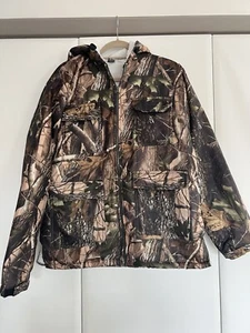Real tree Camouflage Outdoors Sherpa Lined Hooded Coat Medium - Picture 1 of 16