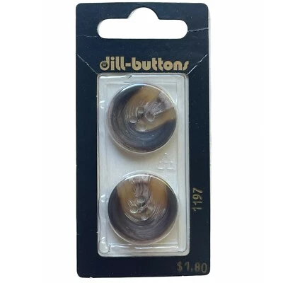 Buttons Brown Round Caramel 4-Hole 2-Pack 7/8" 23MM Dill No. 1197 Germany - Image 1 of 4