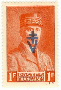 France - Pétain 1945 - 1F - Libération surcharge MNH - XRARE - Cert: lib2 - Picture 1 of 2