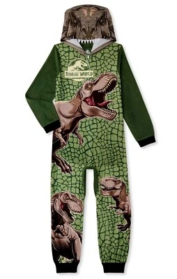Jurassic World 男孩睡衣 恐龙联盟套装 一件式 尺寸 4-12 公园服装 — 第 1/4 张图片