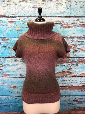 Suéter de manga corta American Rag para mujer talla S mezcla de lana capucha cuello alto A66 Foto 1 de 3