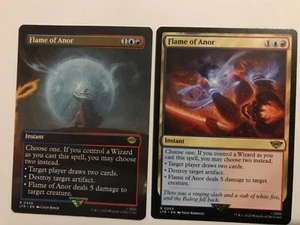 (2x) Llama de Anor - Sin fronteras y regular, casi nuevo, El Señor de los Anillos Magic The Gathering Gandalf arte - Imagen 1 de 5
