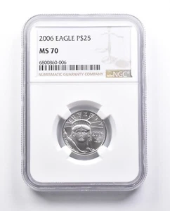 MS70 2006 $25 American Platinum Eagle 1/4 Oz Platinum NGC *6614 - Picture 1 of 3