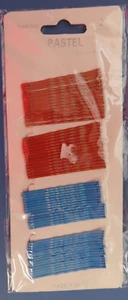 Top & Top Pastel Bobby Pins. 2" Blue & Brownish Orange Package of 60. NEW - Picture 1 of 2