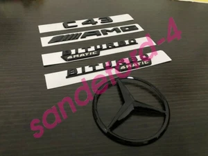 Gloss Black C43 COUPE AMG Biturbo 4matic and Rear STAR emblem Package C205 Coupe - Picture 1 of 5