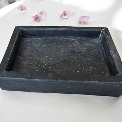 Gray & Black Slate Soap Dish - 5.5” Modern Rustic Bathroom Décor - Image 1 of 4