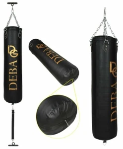 Saco de boxeo Deba® saco de arena de cuero deportes de combate con cadena de acero y soportes de saco de boxeo DE - Imagen 1 de 9