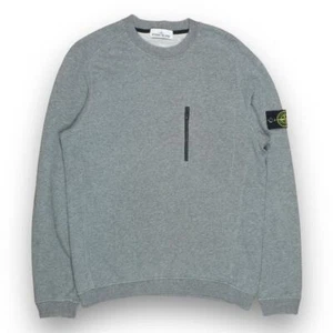 Stone Island Pocket Zip Pullover Sweatshirt Gr. Medium Grau - Bild 1 von 3