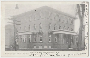 1906 YMCA Building Concord New Hampshire NH Postal Nelson's 5¢ Store 2 - Imagen 1 de 2
