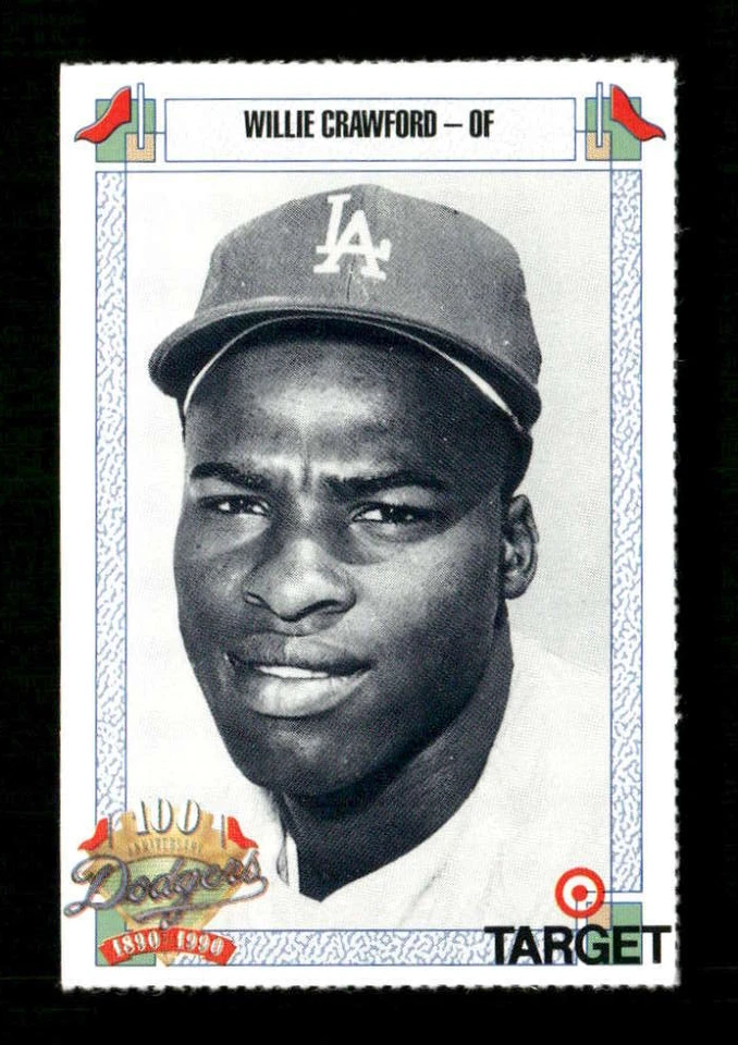 1990 Target Dodgers 100th Anniversary 146 Willie Crawford BXCP39 - Image 1 of 2