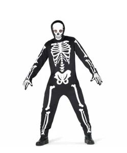 Kids Skeleton Jumpsuit 9-11 Year Kids Hooded Halloween Fancy Dress Costume - Picture 1 of 1