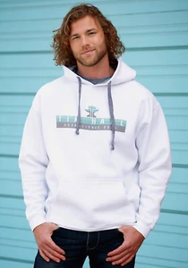 Tin Haul Mens Gradiated Color White Cotton Blend Hoodie - Picture 1 of 2