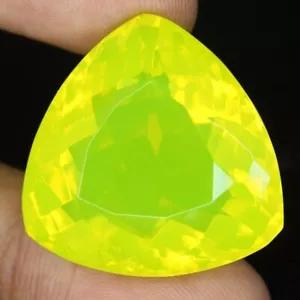 Certified 60 Ct+ Natural Yellow Opal Trillion Australian Untreated Gemstone - Picture 1 of 8