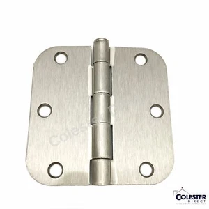 Qty 30 Satin Nickel Interior Door Hinge 3.5" x 3.5" with 5/8" radius 3 1/2 inch - Picture 1 of 2