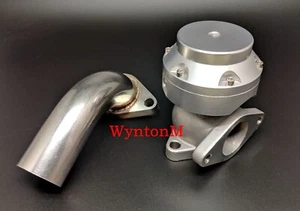 38MM 16 PSI External Turbo Stainless Steel Wastegate W/Dump Pipe Silver II M - Bild 1 von 12