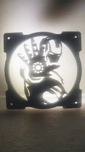 NERO - IRON MAN - 120mm FAN GRILL Modding PC GAMING - Foto 1 di 7