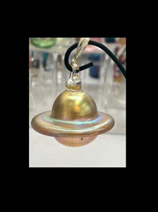 Adorno OVNI dorado vidrio soplado - Imagen 1 de 12