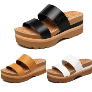 Women Slides Sandals Arch Support Slip-on Classic Beach Platform Wedge Sandals - Picture 1 of 22