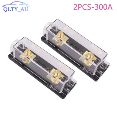 2x 300A Gold ANL Fuse Holder 2/0 or 1/0 0 Gauge AWG W/300Amp Fuse Block Fuse Box - Image 1 of 4