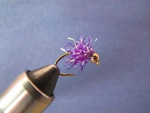 Opal Purple Estaz egg Steelhead, Salmon, trout fly fishing Bead head #8 - Picture 1 of 1